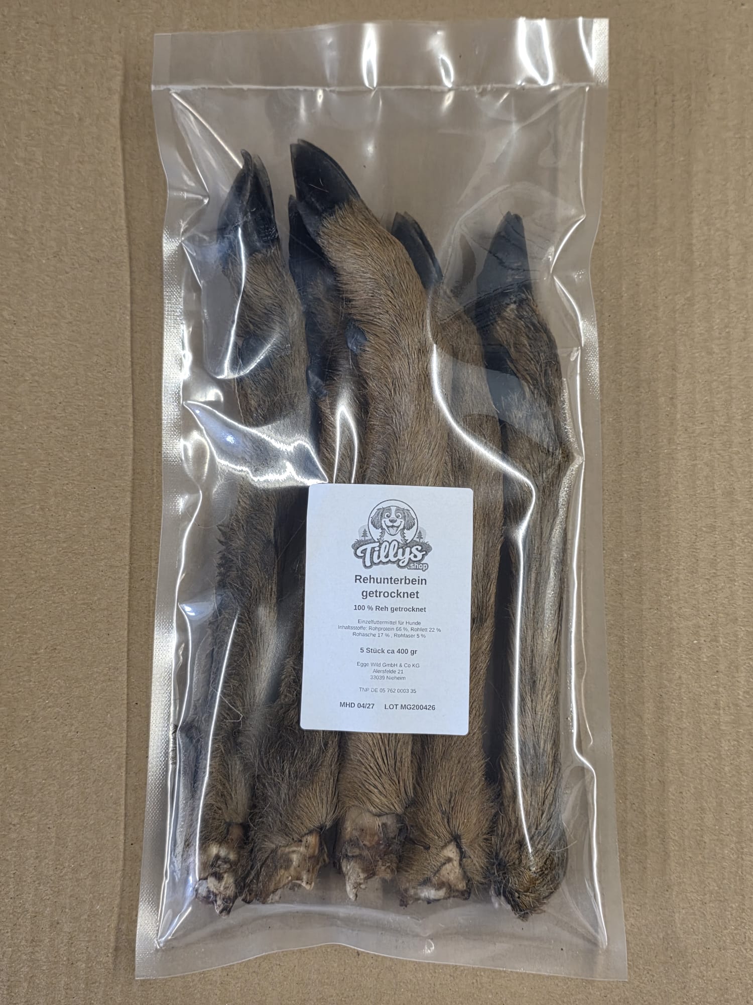 Gedroogde reepjes hertenvlees voor honden - Originele kauwsnack van wild met extra bite